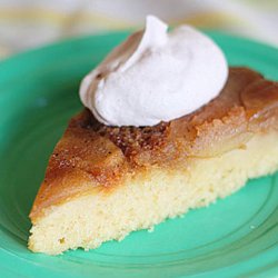 Caramel Apple Upside Down Cake with Cinnamon Whipped Cream