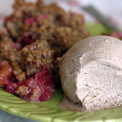 Rhubarb Crisp with Cinnamon Ice Cream