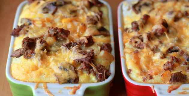 Holiday Breakfast Strata with Sausage (or Not)