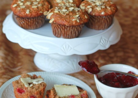 Leftover Cranberry Sauce Muffins