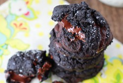 Salted Double Dark Chocolate Cookies