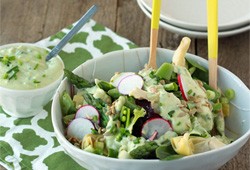 Spring Veggie Salad with Creamy Avocado Ranch