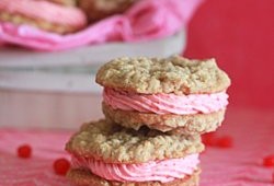 Cinnamon Red Hot Buttercream Stuffed Oatmeal Sandwich Cookies