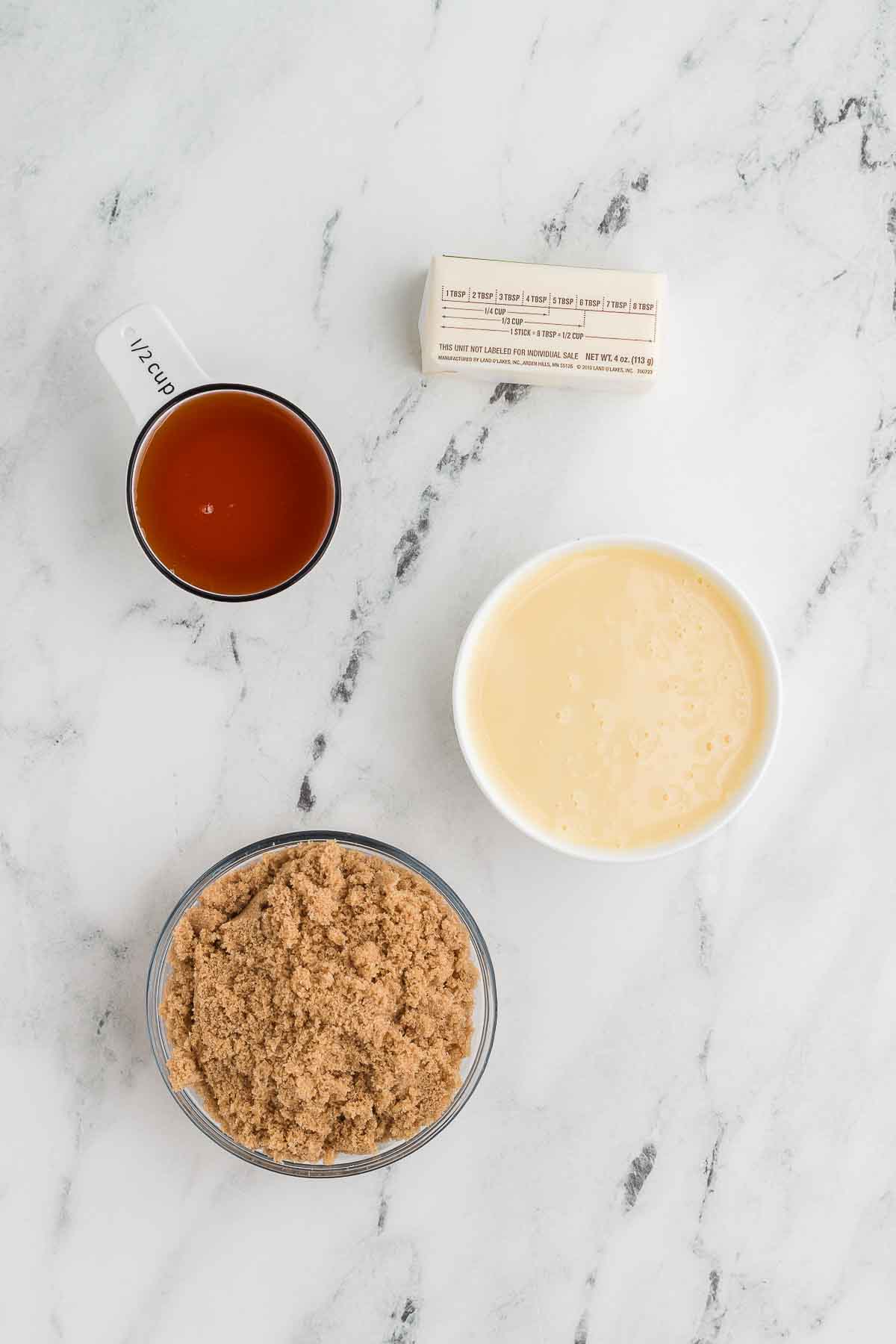 ingredients for caramel apple dip