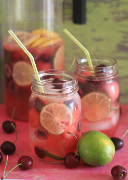 Cherry, Lime, & Watermelon White Sangria recipe - summertime has arrived!