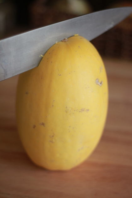Two easy ways to cook spaghetti squash, either in the microwave or in the oven