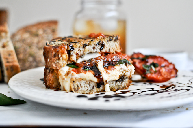 Roasted Tomato Caprese Grilled Cheese from How Sweet It Is