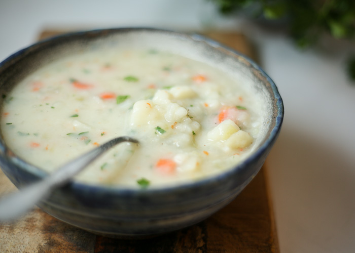 Bowl of Back-to-Basics Easy Potato Soup