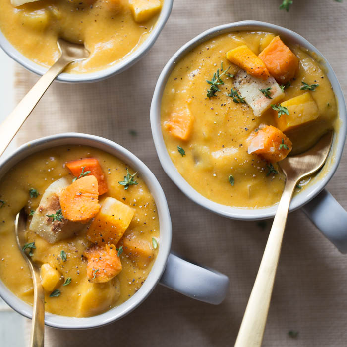 Rustic Roasted Winter Vegetable Chowder Kitchen Treaty Recipes
