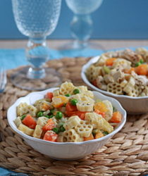 Veggie pot pie pasta with optional chicken add-in | Kitchen Treaty