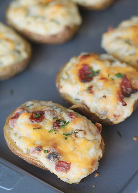 Greek yogurt and chive twice-baked potatoes with optional bacon for the meat-eaters | Kitchen Treaty