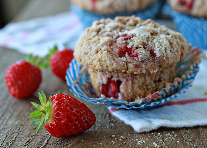 Strawberry Streusel Muffins recipe - Crunchy-sweet cinnamon streusel tops these oversized strawberry-packed muffins.