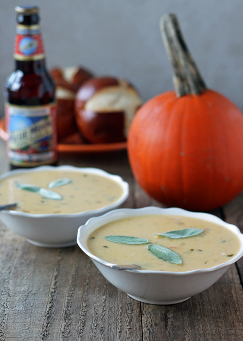 Pumpkin Ale Beer Cheese Soup with Sharp Cheddar and Gruyere | Kitchen Treaty
