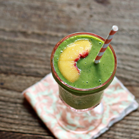 Ginger Peach Green Smoothie from kitchentreaty.com