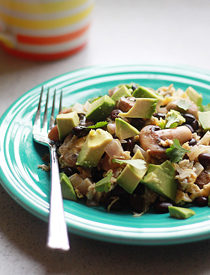 Black Bean, Mushroom, and Avocado Breakfast Scramble