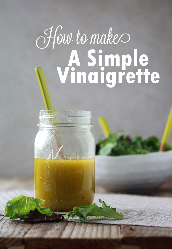 How to Make a Simple Vinaigrette - jar of homemade vinaigrette dressing