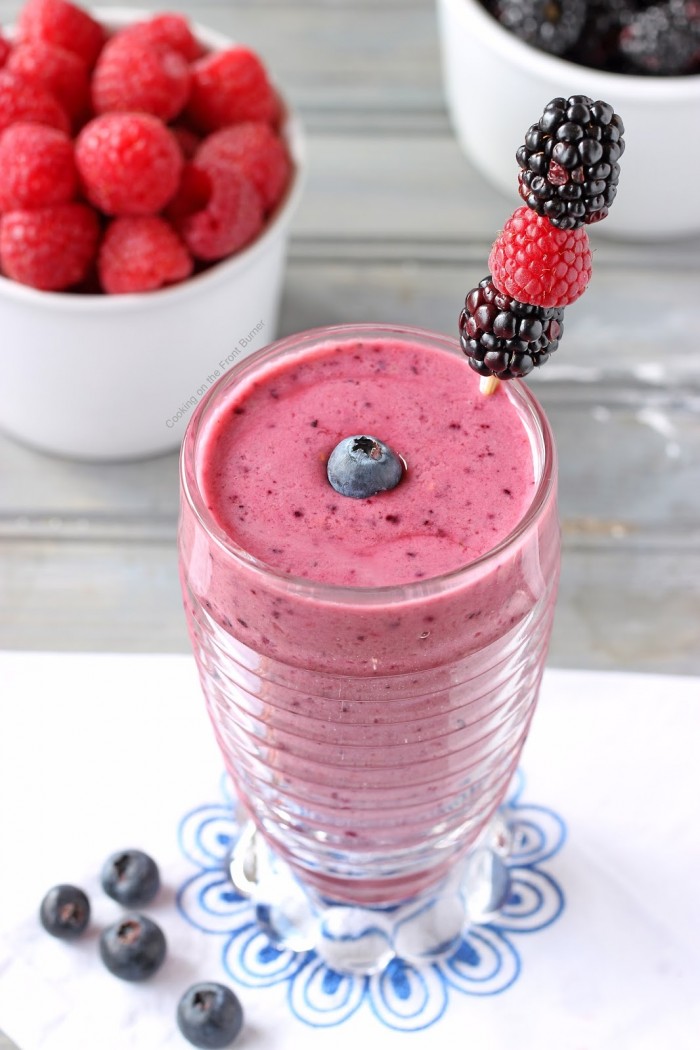 50 Summer Smoothie Recipes | Very Berry Smoothie from Cooking on the Front Burners