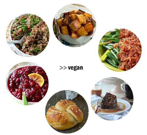 A Thanksgiving Feast for (Nearly) Every Diet - one meal for carnivores, vegetarians, vegans, and gluten-free guests