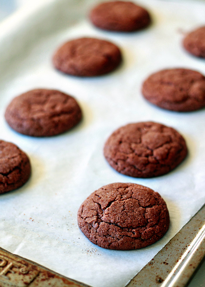 Sparkly Chocolate Snickerdoodles recipe - These rich, fudgy, and crackly snickerdoodles shimmer with sugar. 