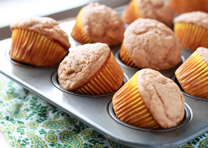 Honey-Sweetened Spiced Banana Muffins recipe - Naturally sweetened with bananas and honey, these easy muffins don't need refined sugar to make them scrumptious.