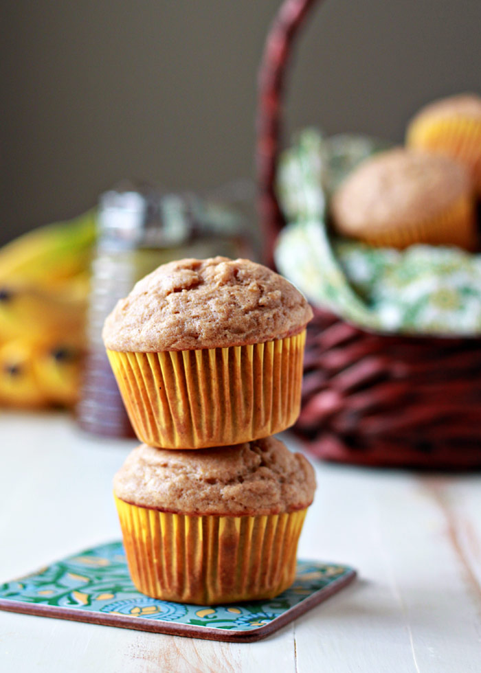 Honey-Sweetened Spiced Banana Muffins recipe - Naturally sweetened with bananas and honey, these easy muffins don't need refined sugar to make them scrumptious.