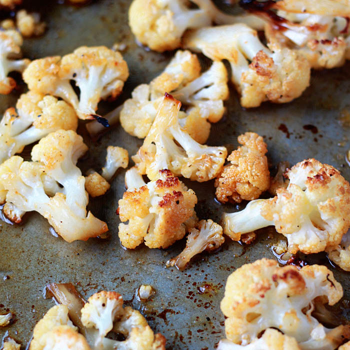 image of Maple-Sriracha Roasted Cauliflower recipe by Kitchen Treaty