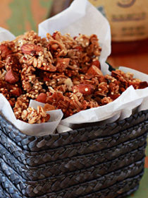 Honey Almond Quinoa Granola - Nutty, crunchy, lightly-sweetened clusters make this easy granola recipe a keeper.