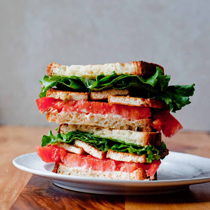 Smoky Tofu, Lettuce, and Tomato Sandwiches (Vegan BLTs) image