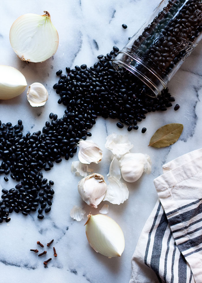 Ingredients for Supremely Delicious Black Beans from Scratch