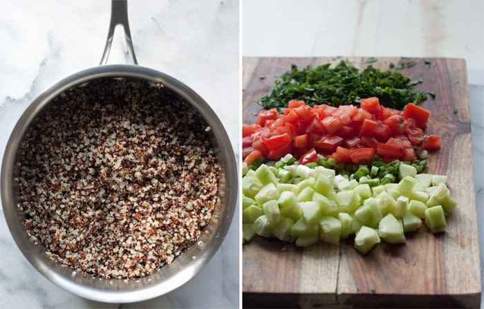 Quinoa Tabbouleh recipe - An easy, refreshing, satisfying salad that's perfect grab-and-go fridge fare. I love this one for potlucks - it's vegan and gluten-free, so it works for most everyone. 