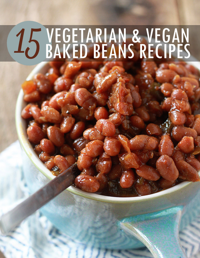 15 vegetarian and vegan baked beans recipes! Perfect special-diet-friendly potluck dishes - and the carnivores won't even know the difference. 