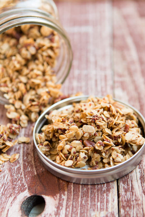 65 Homemade Granola Recipes, like this Pecan Quinoa Granola from Eating Bird Food