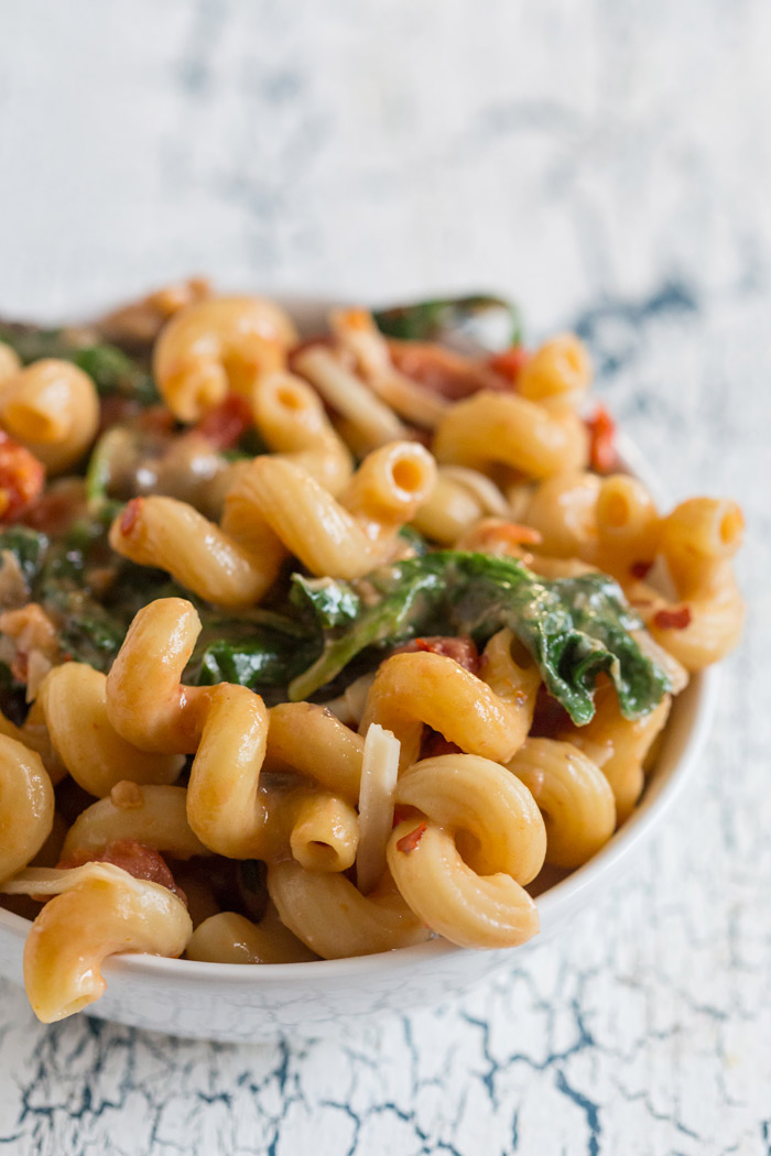 OnePot Pasta Florentine recipe Kitchen Treaty