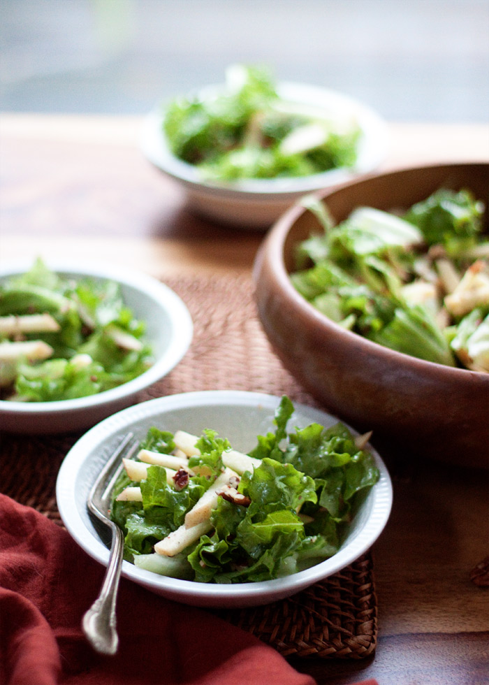 Simple Fall Green Salad with Apples & Pecans recipe