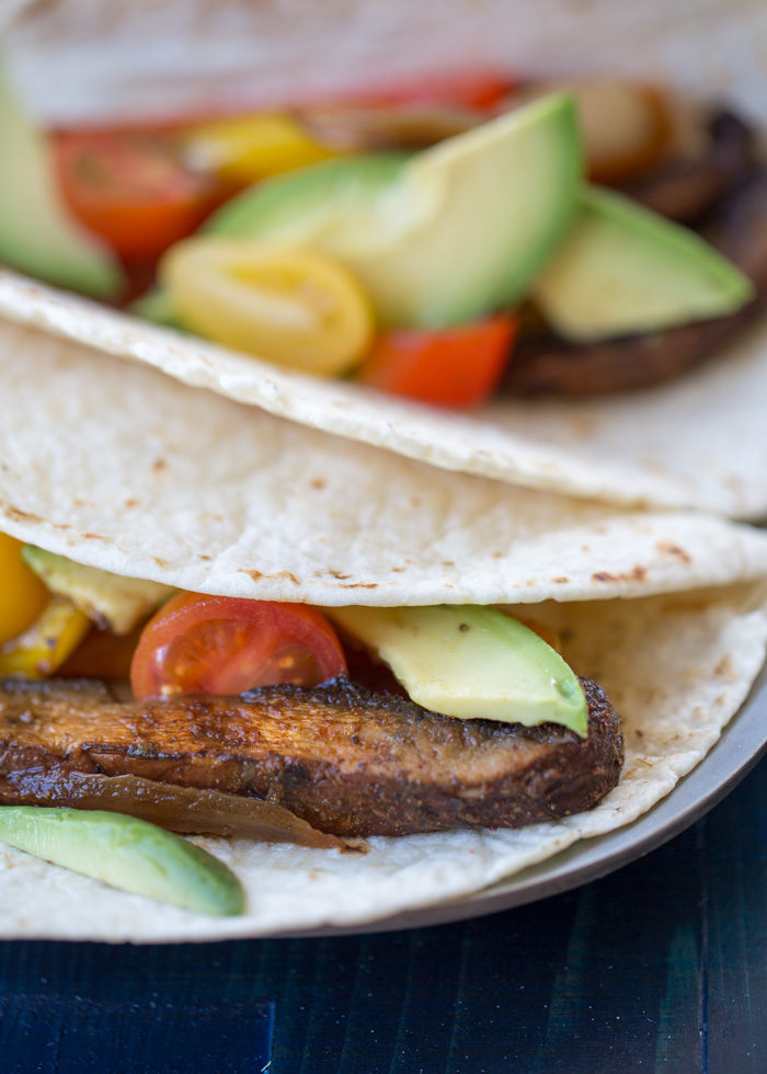 Easy Portobello Mushroom Fajitas recipe - On the table in less than 20 minutes, these vegan fajitas are full of flavor and completely satisfying. 