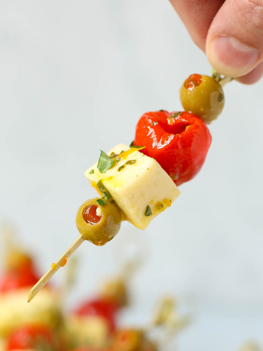 Marinated Cheese & Olive Skewers Kitchen Treaty Recipes