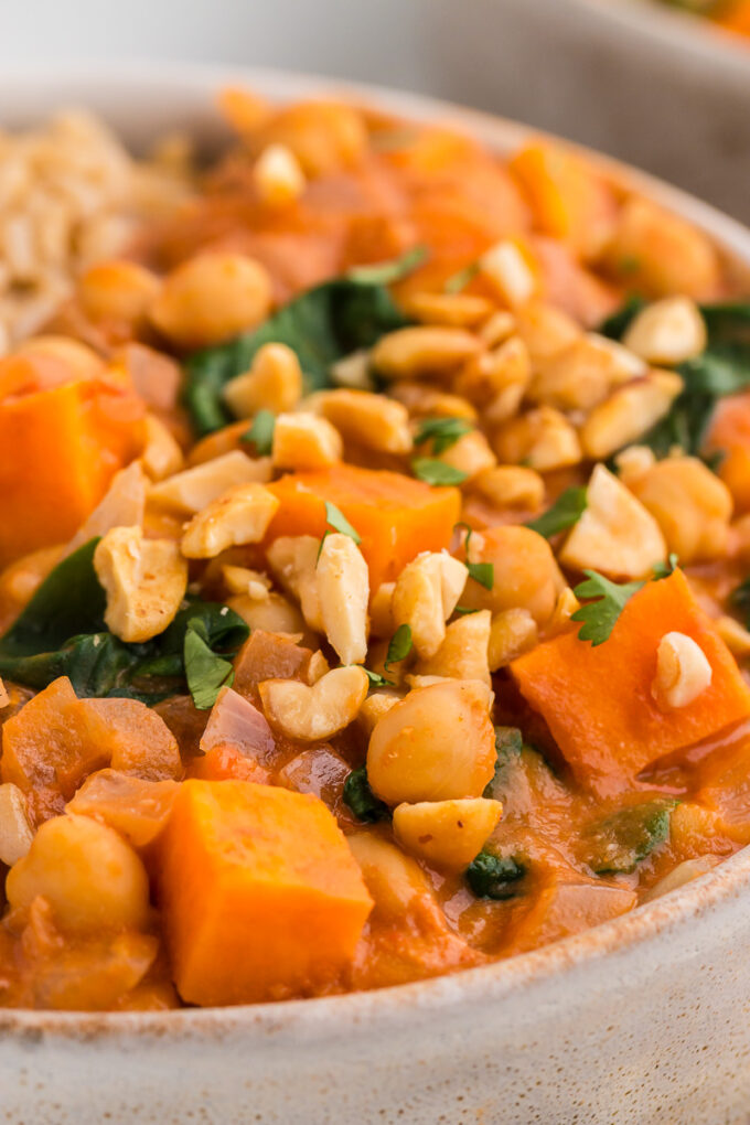 Slow Cooker Peanut, Sweet Potato, & Chickpea Stew Recipe