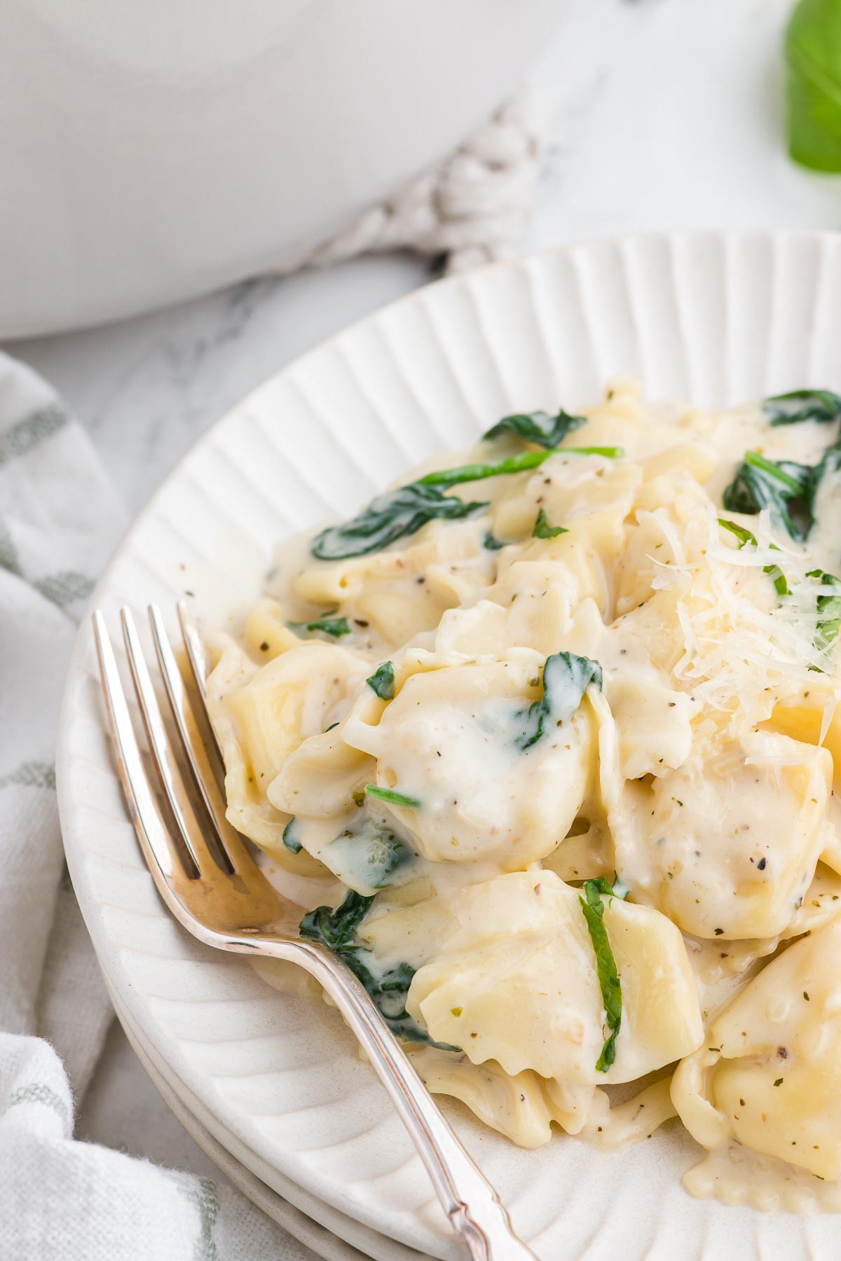 Un bol de tortellinis Alfredo crémeux 12 one pot tortellini alfredo 20