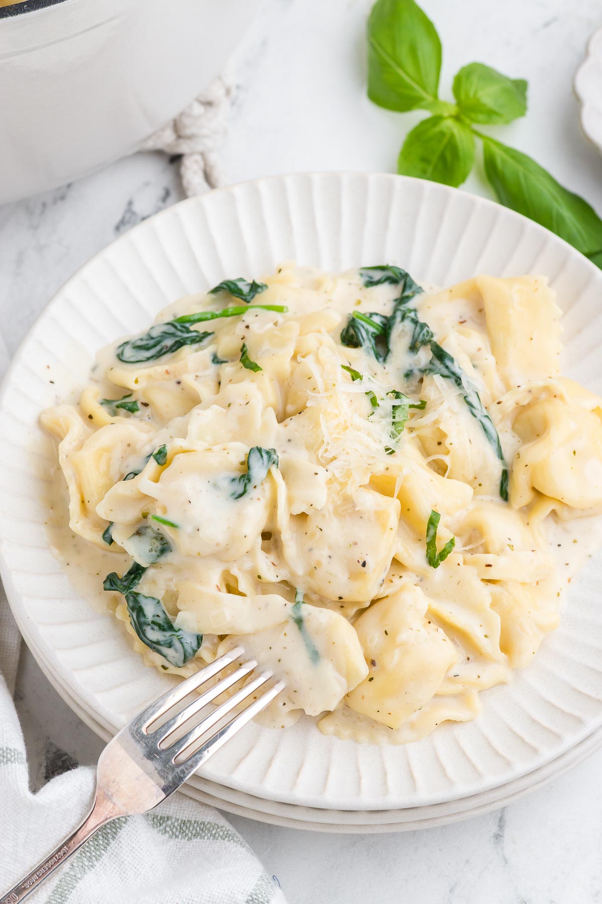 Un bol de tortellinis Alfredo crémeux 8 one pot tortellini alfredo 24