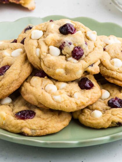 Cranberry Orange White Chocolate Chip Cookies