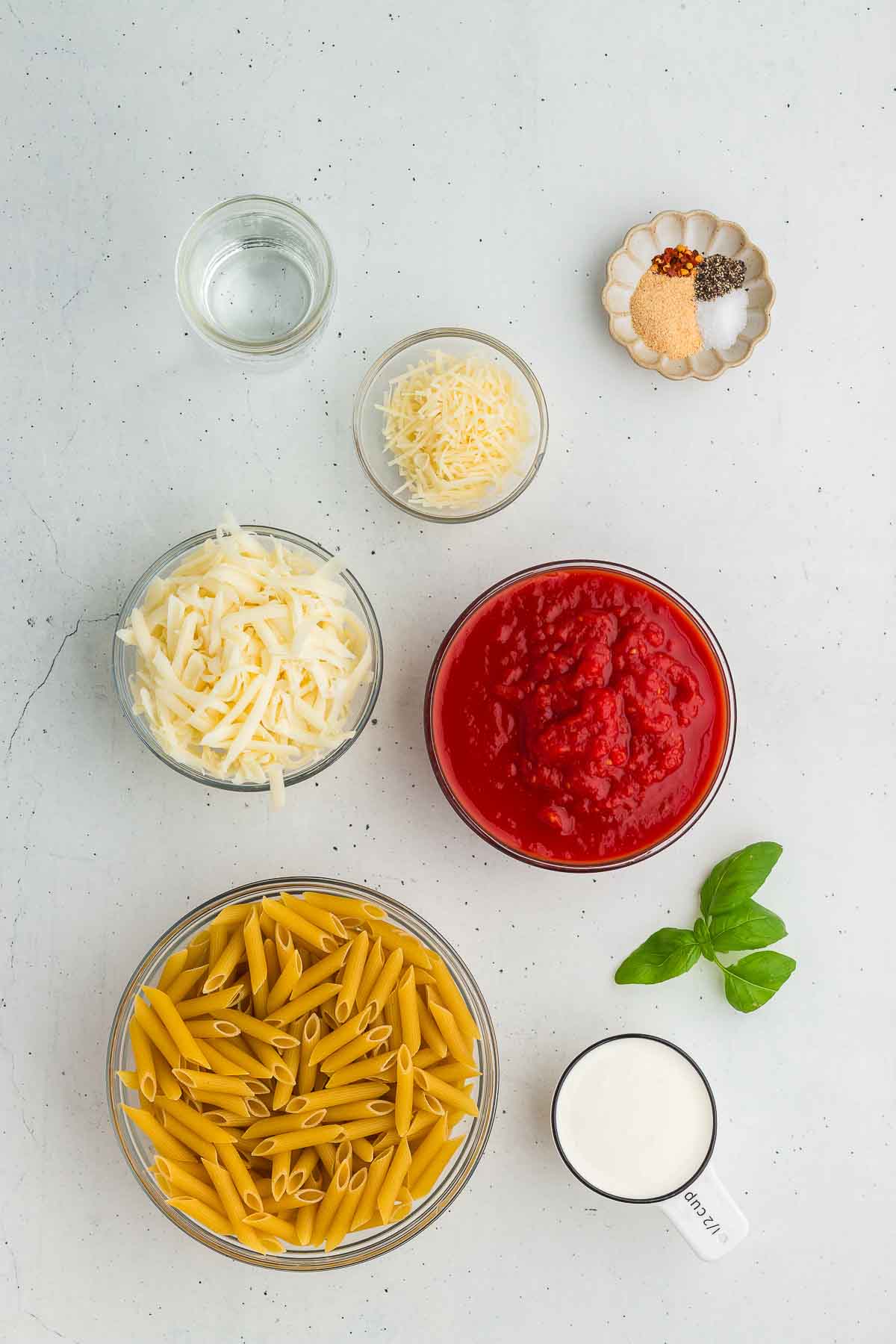 Ingredients for Crock Pot Baked Ziti