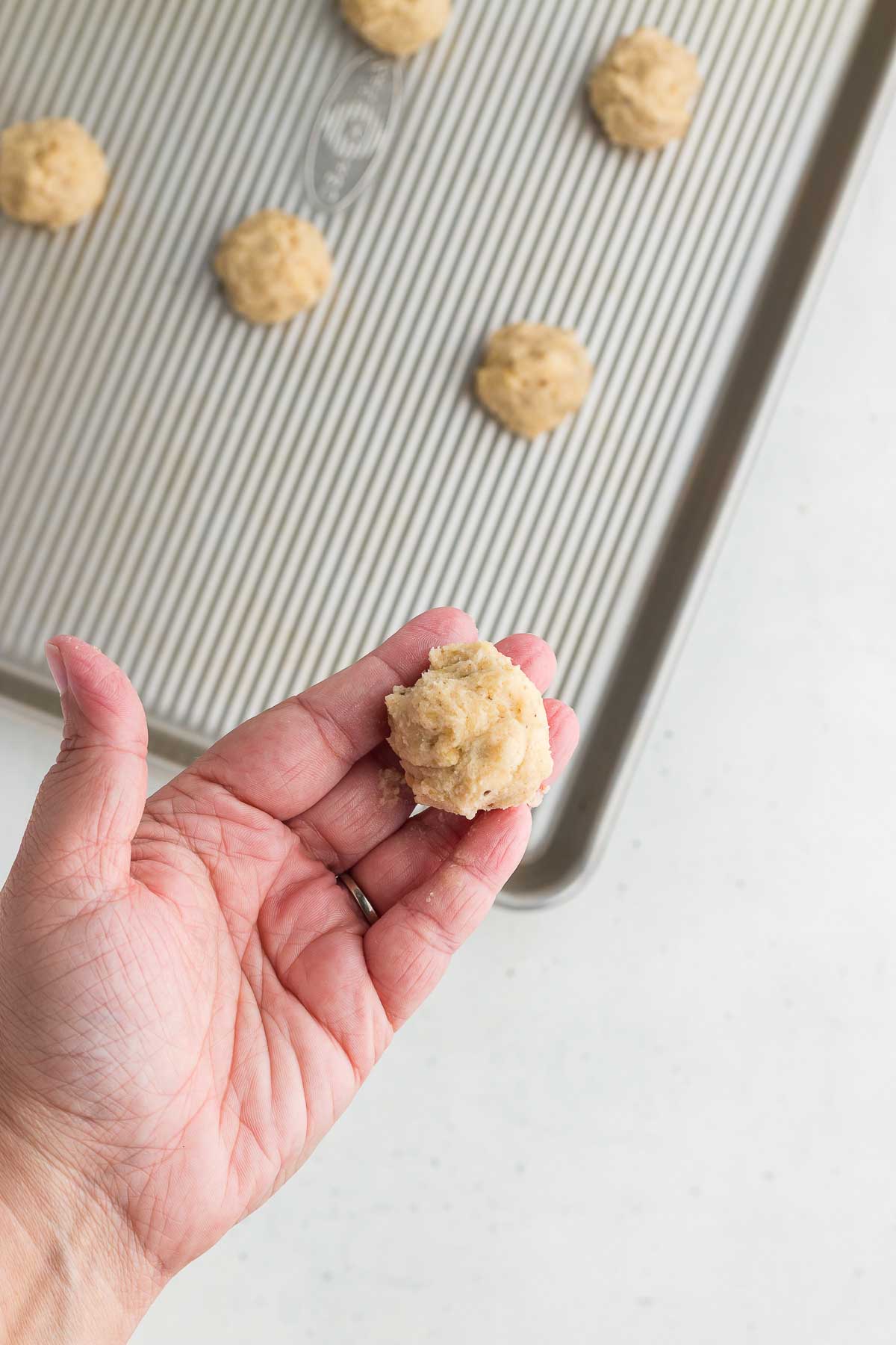 dough ball of Hidden Kiss Cookies
