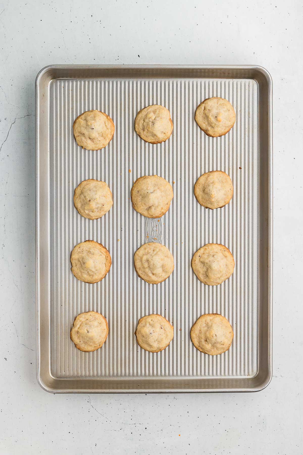 Baked Hidden Kiss Cookies on a cookie sheet