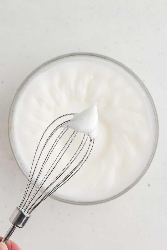 Whipped egg whites for classic waffles