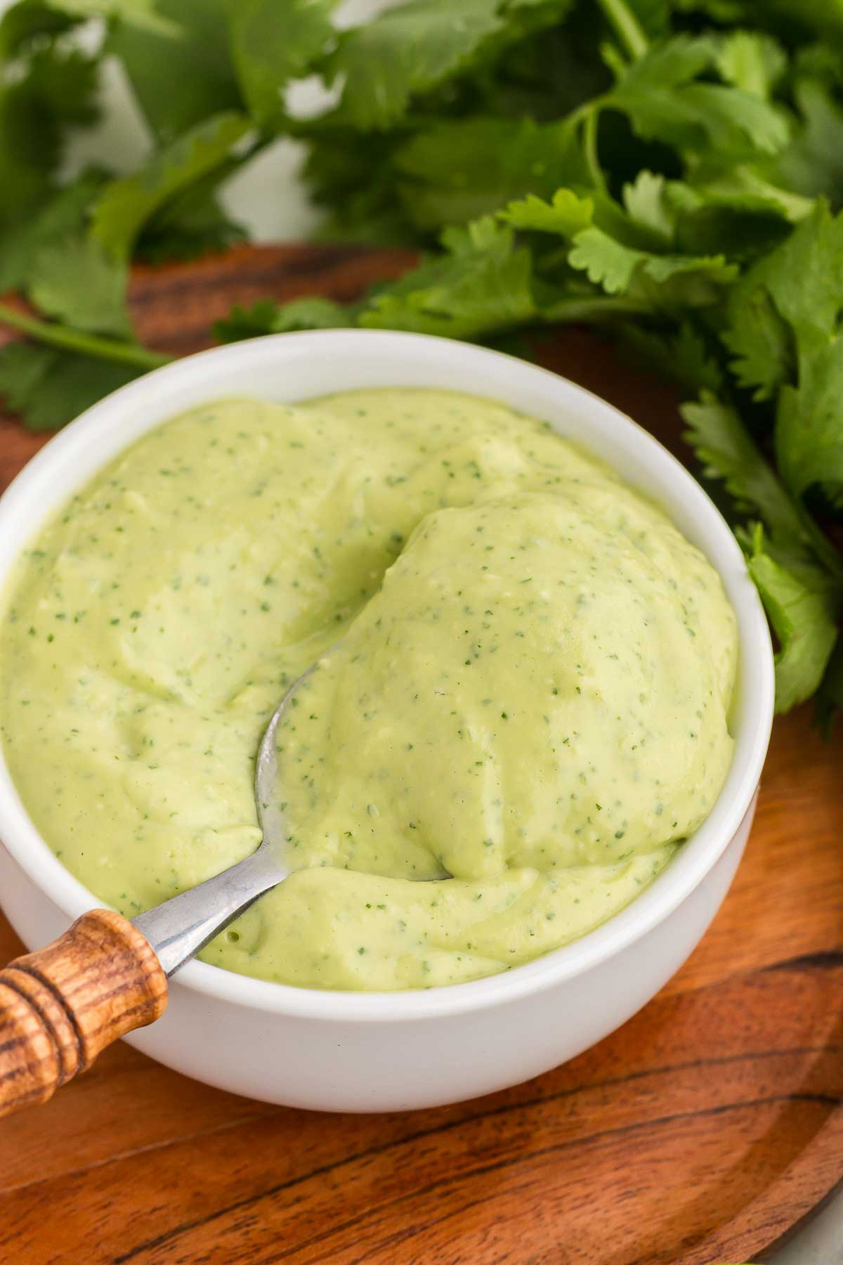 sour cream avocado lime dressing Creamy Avocado Cilantro Lime Sauce (for Tacos, Salmon, & Chicken)