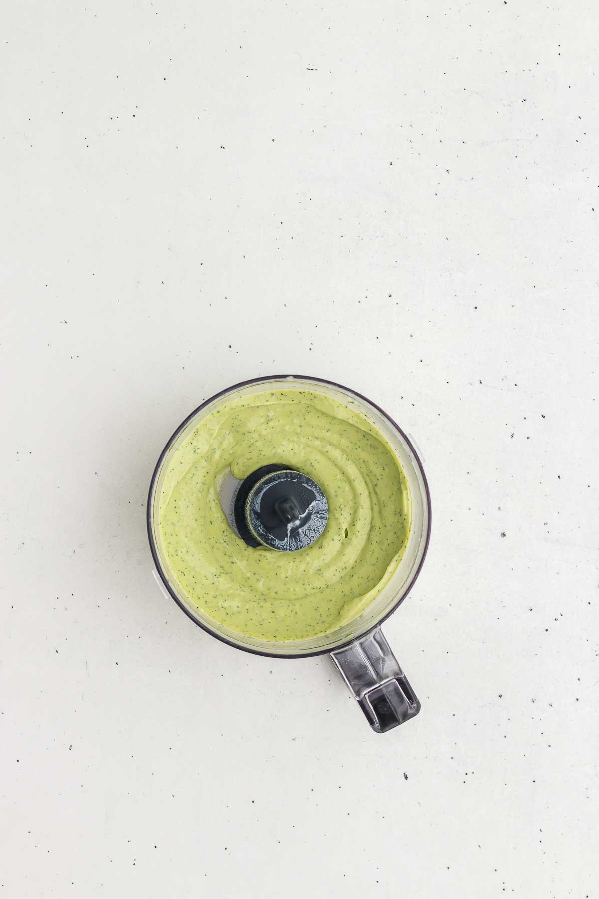 Avocado Lime Crema blended in a mini food processor