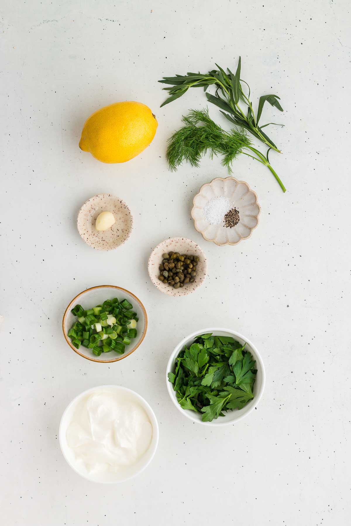 Ingredients for Green Goddess Dressing