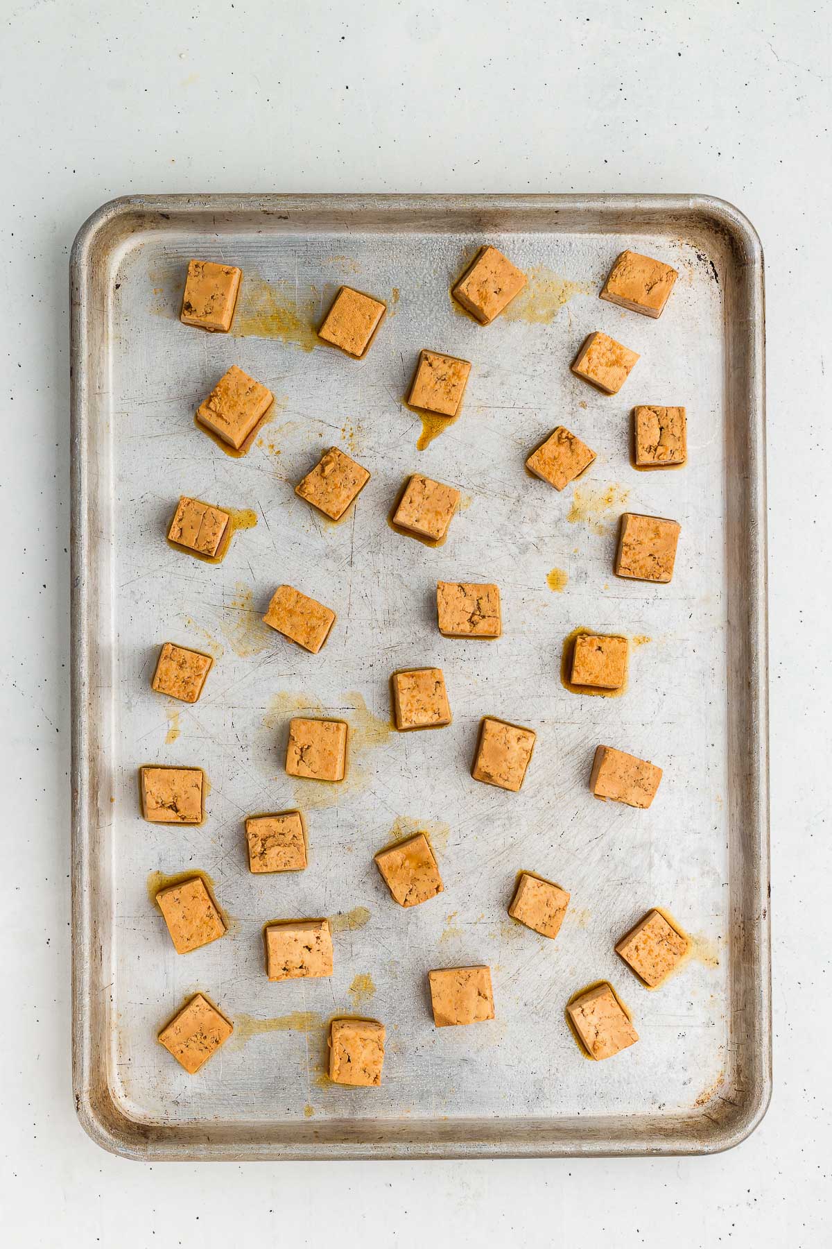 marinated tofu ready to bake