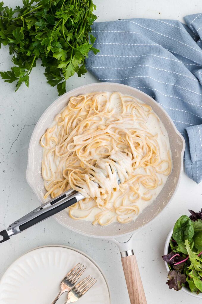 Cream Cheese Pasta Sauce in a skillet