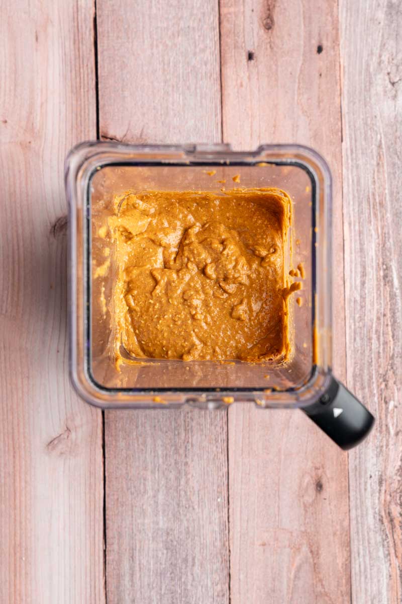 batter for pumpkin muffins in the blender